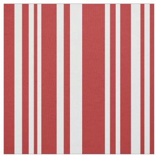 Modern Mixed Red and White Stripes Fabric
