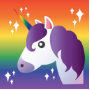 Purple Unicorn Emoji Sparkle with Rainbow Pillow | Zazzle