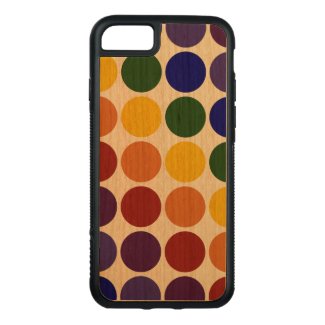 Rainbow Polka Dots on Transparent Background Carved iPhone 7 Case