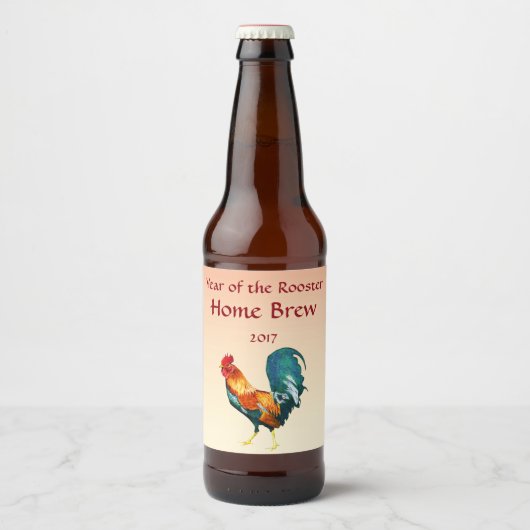 Year of the Rooster Bird Beer Label (Front)