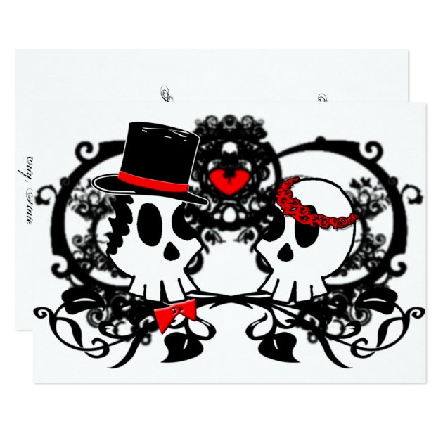 Gothic Skulls Wedding Invitation