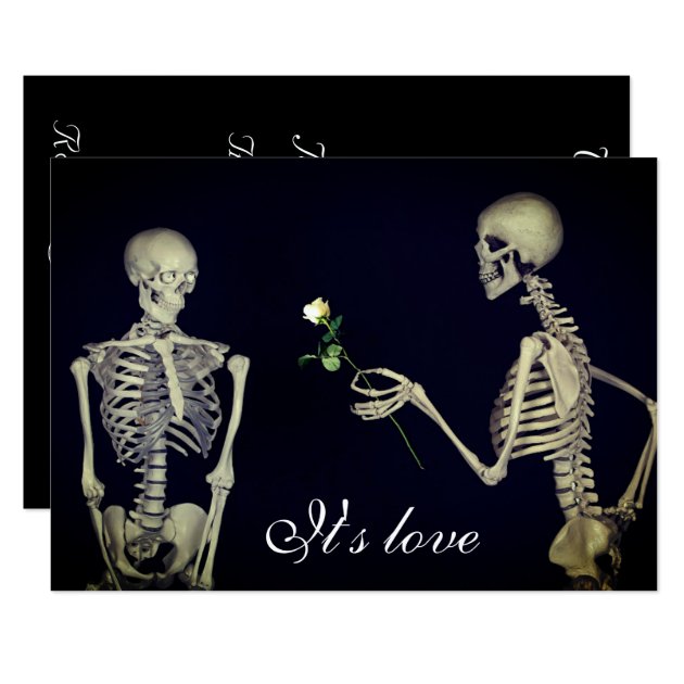 Skeletons in Love Wedding Invitation