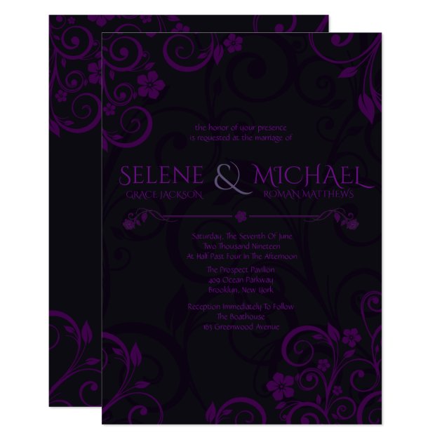 Gothic Plum Wedding Invitations