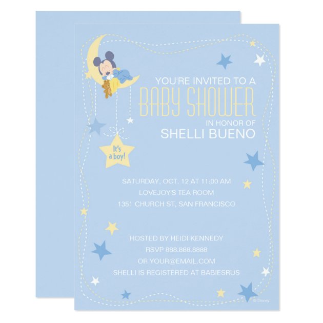 Baby Mickey Mouse Baby Shower Invitation (front side)