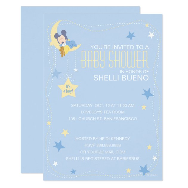 Baby Mickey Mouse Baby Shower Invitation