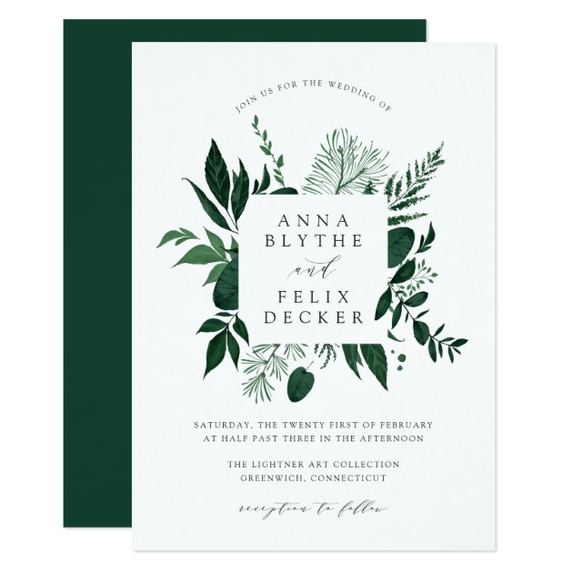 Wild Forest Frame Wedding Invitation