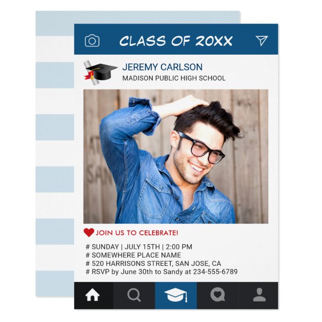 Creative Instagram Frame Photo Graduation Party Card