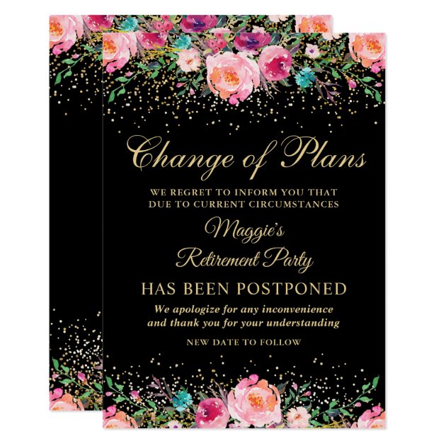 Postponed Announcement Floral Retirement Party