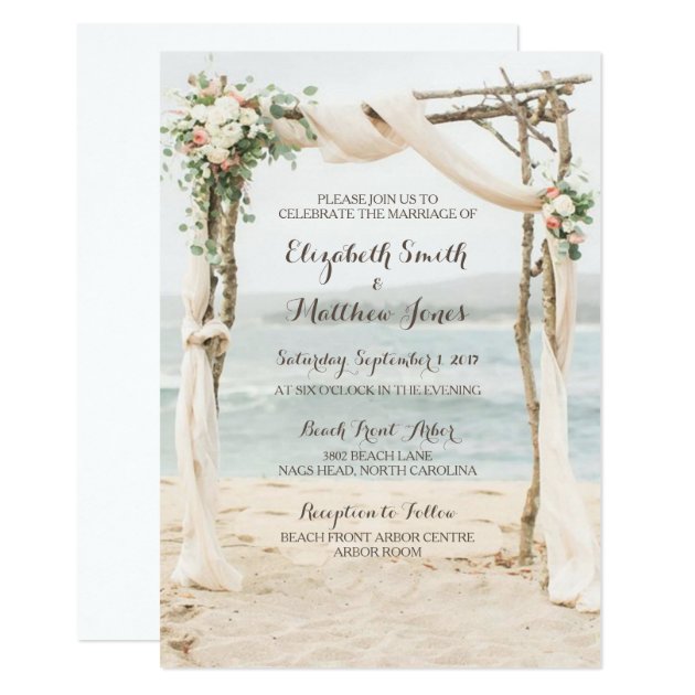 Beach Arbor Wedding Invitation