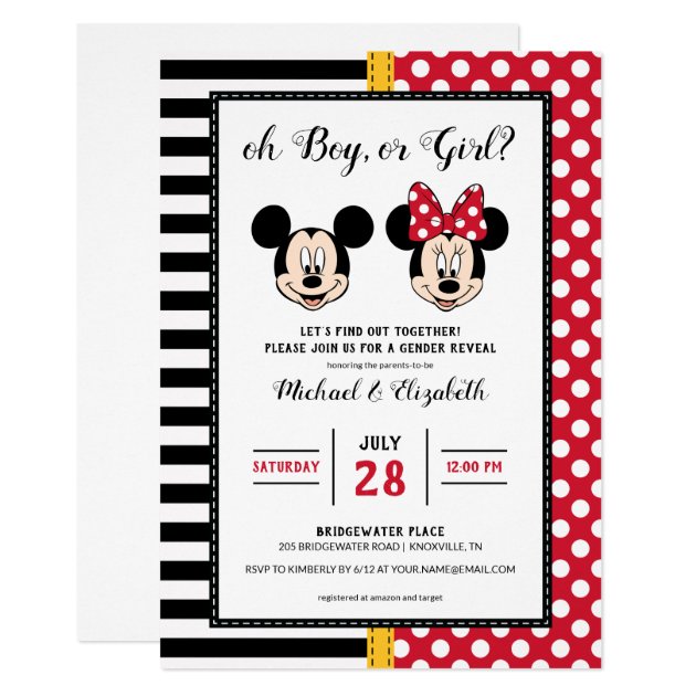 Mickey & Minnie | Boy or Girl - Gender Reveal Invitation