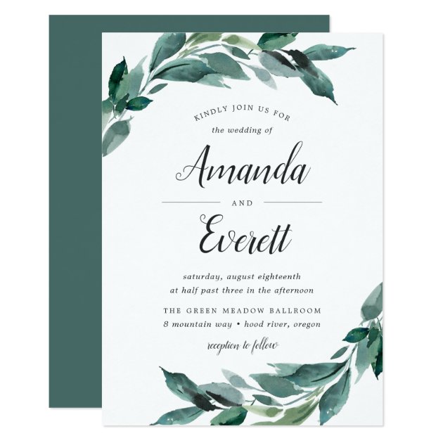 Abundant Foliage Wedding Invitation