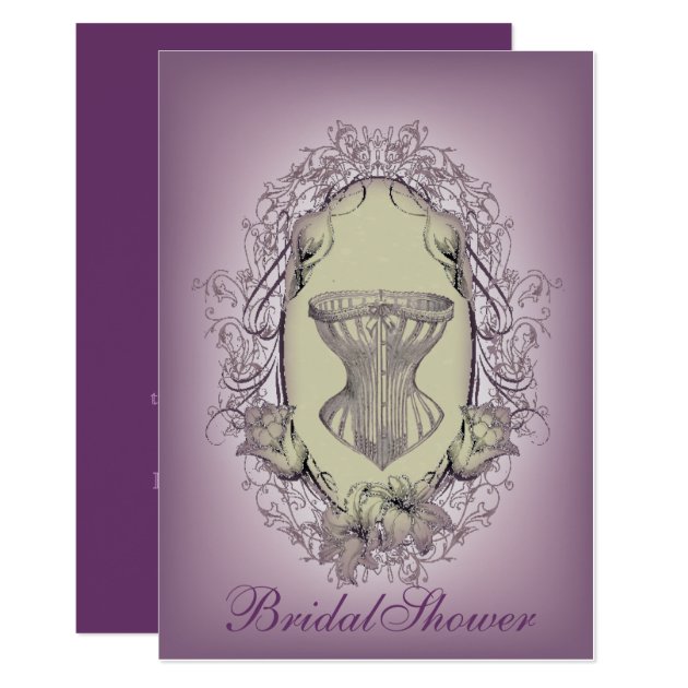 Gothic Lingerie party vintage corset bridal shower Invitation