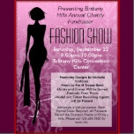 Fashion Show Flyer, Pink Silhouette Swirl Flyer | Zazzle
