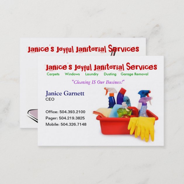 Janitorial Service Business Card (back side)