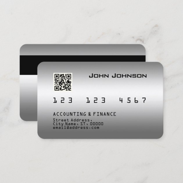 Faux credit or debit card look metallic (back side)