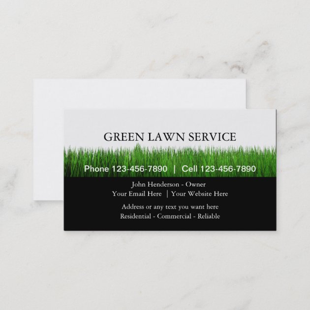 Lawn Service Business Cards (back side)