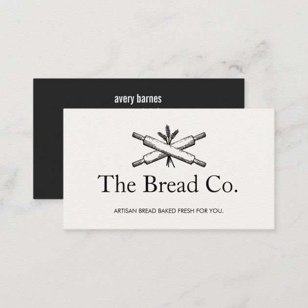 Bread Baker Bakery Chef Rolling Pins Business Card (back side)