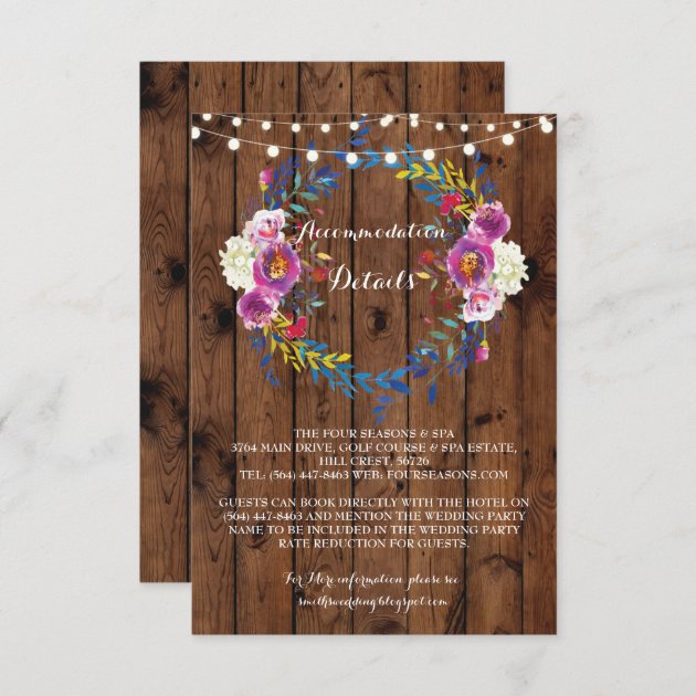 Floral Accommodation Wreath Wedding Cards Details