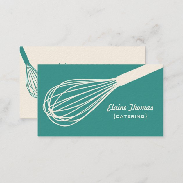 Wire Whisk Catering Card Teal (back side)