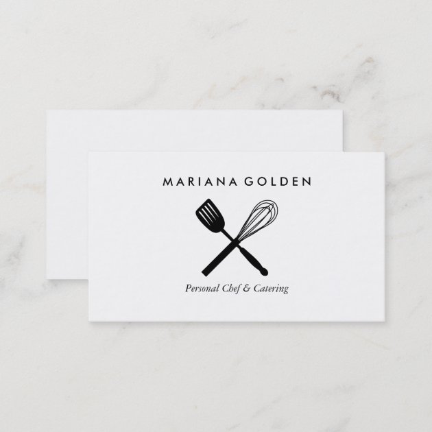 Spatula & Whisk Chef Caterer Business Card (back side)
