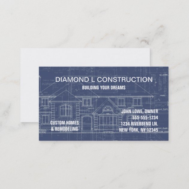Construction business card (back side)
