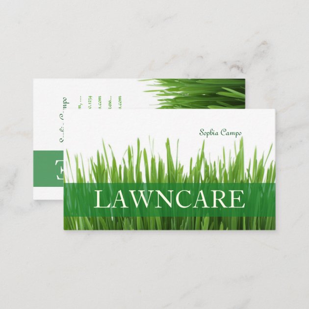 PixDezines fresh grass/gardener/DIY fonts Business Card (back side)