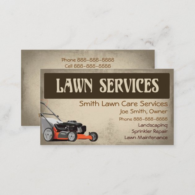 Lawn Care Landscaping Services Business Card (back side)