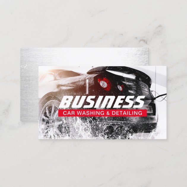 Automotive Car Wash & Auto Detailing Business Card (back side)