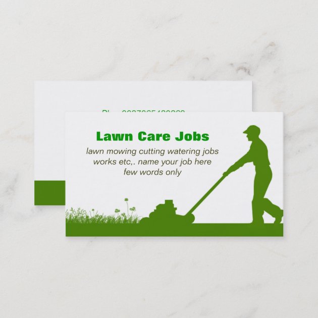 lawn care grass cutting business card (back side)
