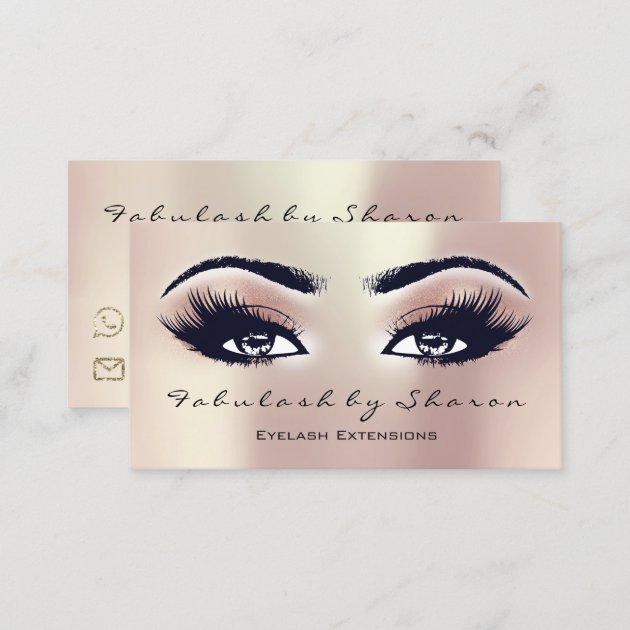 Makeup Artist Eyebrow Lashes Extension Rose Pearl Business Card (back side)