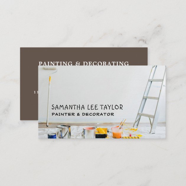 Painting Equipment, Painter & Decorator Business Card (back side)