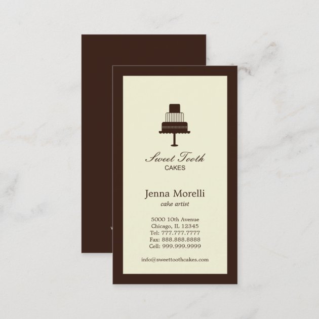 Tiered Cake Business Card - Chocolate (back side)