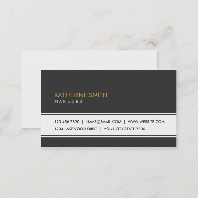 Professional Elegant Plain Simple Black and White Business Card (back side)