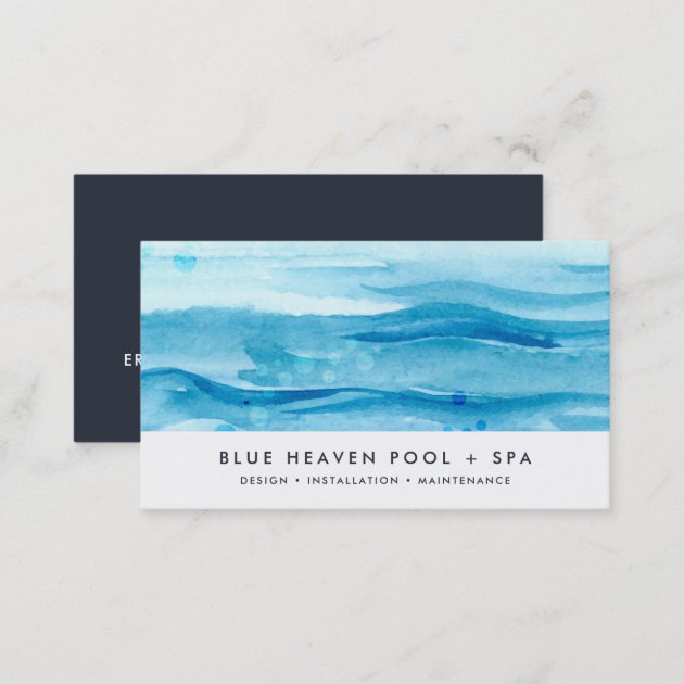 Blue Ripple | Pool Care or Swim Business Card (back side)