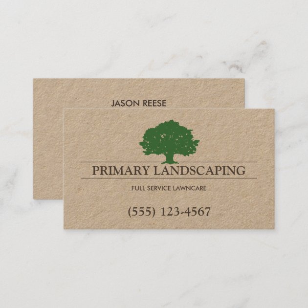 Tree and Lawn Service Landscaping Landscaper Business Card (back side)