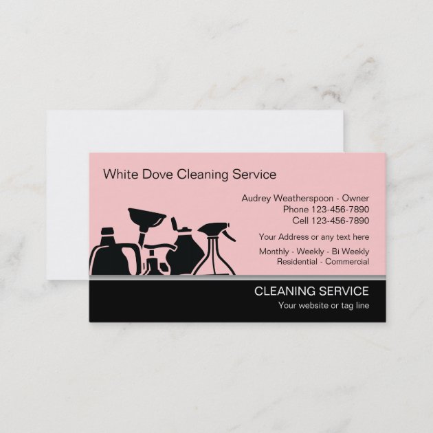 Modern Cleaning Business Cards (back side)