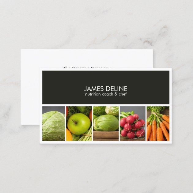Modern Elegant Nutritionist Chef Business Card (back side)