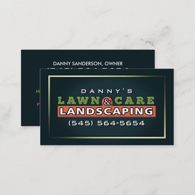 Lawn Care & Landscaping Custom Business Card (back side)