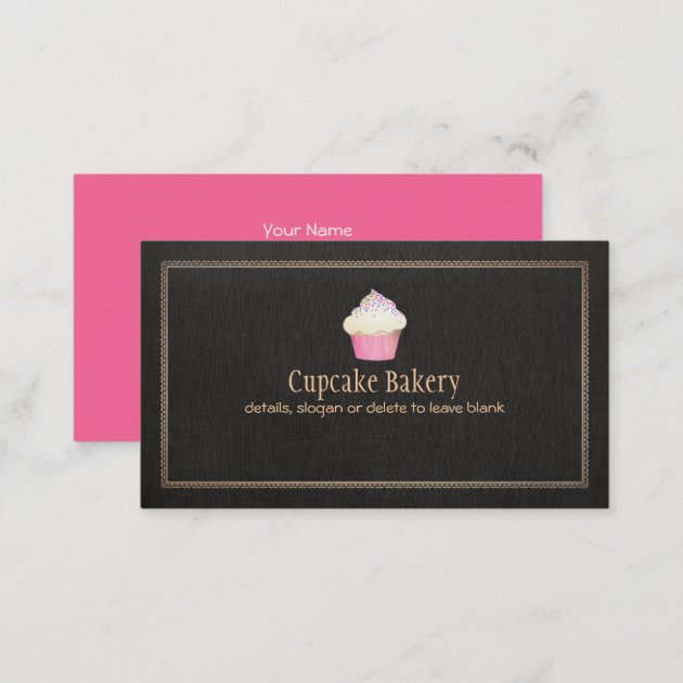 Catering Cupcake Bakery Pastry Chef Business Card (back side)