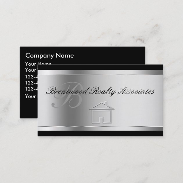 Elegant Real Estate Business Cards (back side)