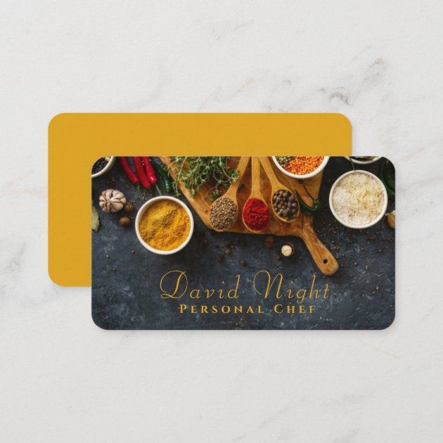 Food Design Personal Chef Catering Business Card (back side)