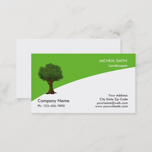 Green Tree Garden Lawn Care and Landscape Business Card (back side)