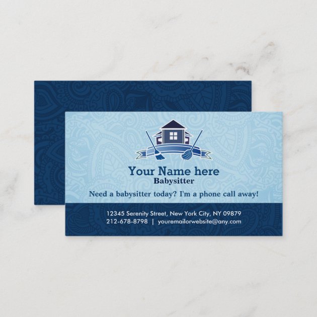 Residential cleaning business cards (back side)