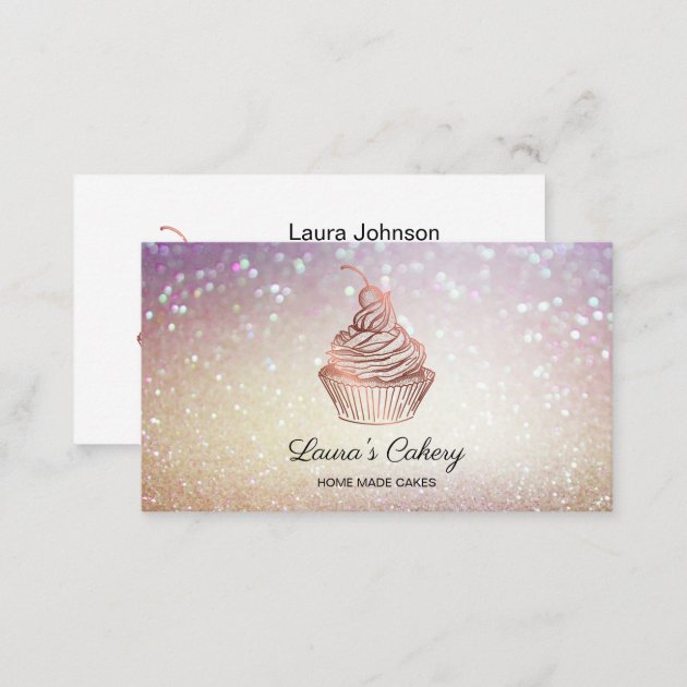 Cakes & Sweets Cupcake Home Bakery Rustic Vintage Business Card (back side)