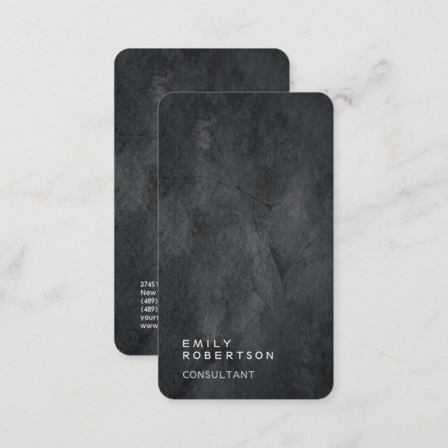 Linen Simple Plain Gray Trendy Modern Minimalist Business Card (back side)