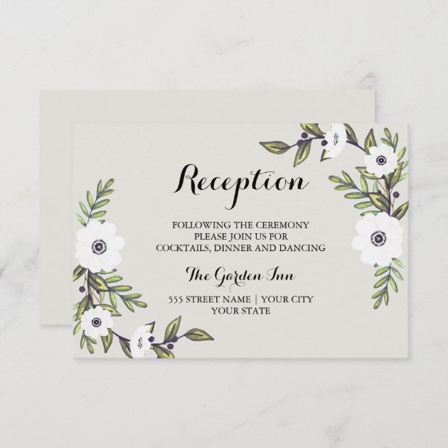 Painted Anemones - Reception Card