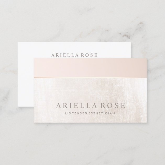Elegant Day Spa and Salon Blush Pink White Marble Business Card (back side)