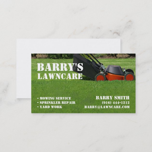 Lawn Care or Landscaping business card (back side)