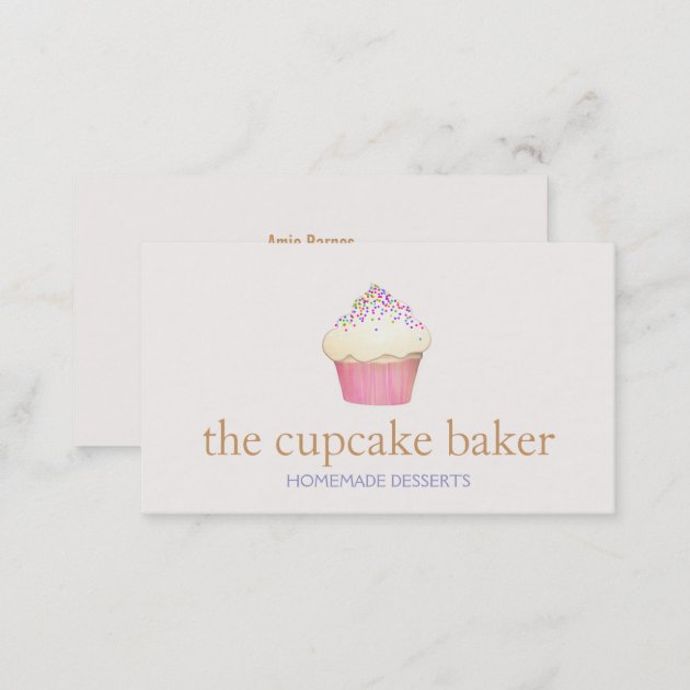 Cupcake Logo Bakery Chef Catering Business Card (back side)