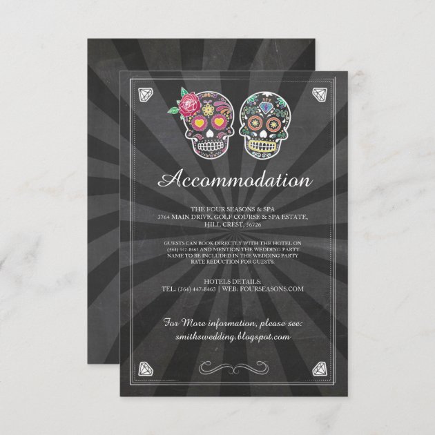 Skulls Roses Accommodation Rustic Wedding Cards